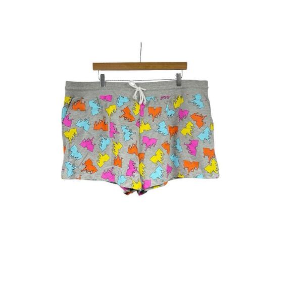 Walt Disney World 2X Lounge Graphic Shorts Cinderella castle Neon colors - Picture 1 of 8